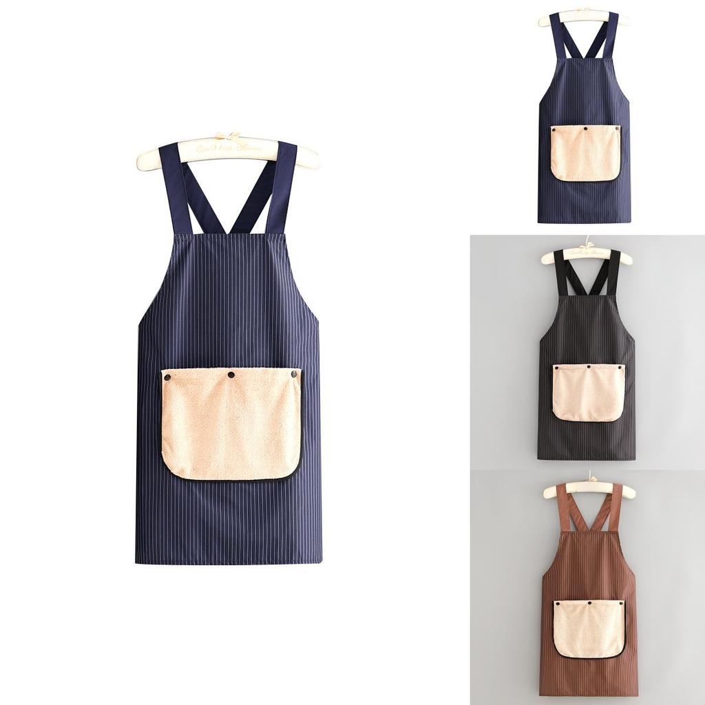 Waterresistant Sleeveless Apron With Cross Back Straps And Removable Towel Pocket For Chefs And Cooks