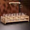 Shijin Crystal Glass Liquor Cups (8-Piece Set, 100ml with Scale & Bamboo Rack)