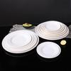 A5 Melamine White Flat Round Plates, 10-Pack