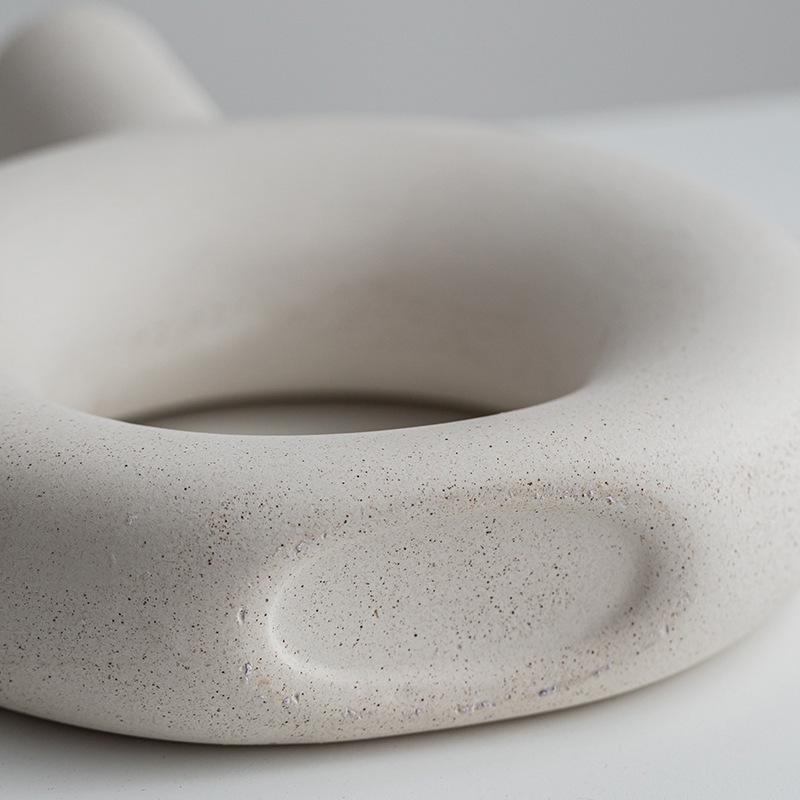 Nordic White Unglazed Ceramic Vase - Desktop Decorative Ornament