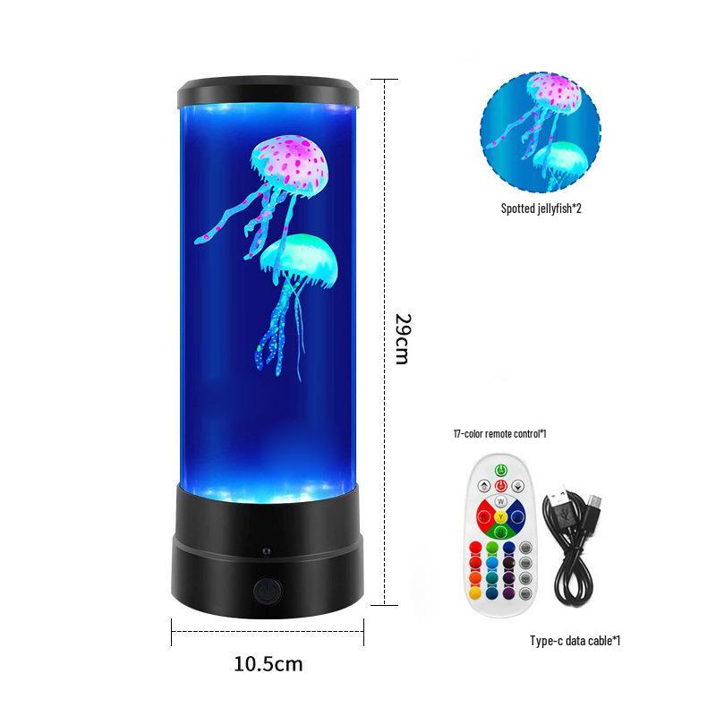 Creative Medium-Sized LED Jellyfish Mood Light - USB Powered, Color-Changing Cylindrical Lamp
