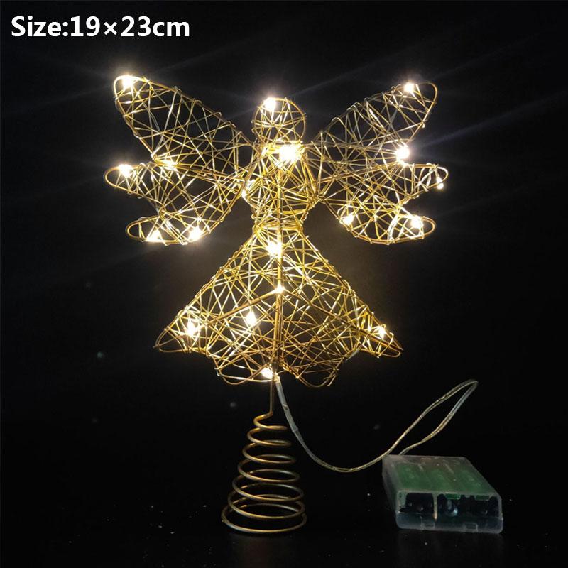 

Рождественская елка Железный Ангел Топпер Блестящие Украшения Партии Украшения Рождественский Декор Ангел 19×23cm