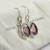 Pink Quartz Earring, 925 Sterling Silver Earrings, Oval Earring, Pink Gemstone Earrings, Birthday Earrings, Gift for Her, Handmade Earrings