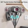 No-Drill Suction Cup Hair Dryer Holder and Storage Rack