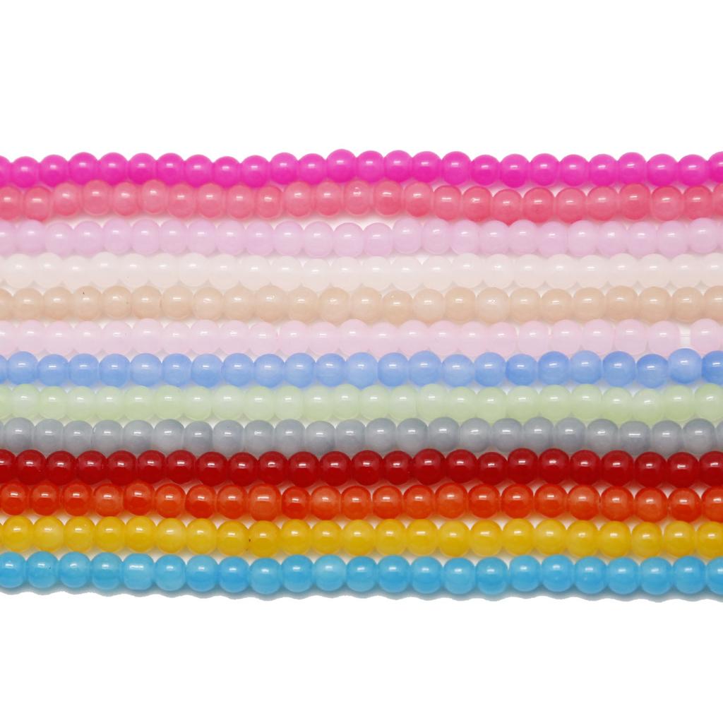 Crystal Glass Beads Candy Color Round Ball Beads Size 4mm 6mm 8mm 10mm For DIY Jewelry Accessories