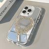 Sweet And Cool Heart Pattern Back Mirror Phone Case For iPhone 17 16 15 14 13 12 11Pro Max X XR XS Air 7 8 Plus Shockproof Cover
