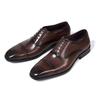 Fashion Men's Classic Lace-Up Oxfords Genuine Leather Luxury Office Shoes Solid Cap Toe Wedding Party Formal Dress Footwear for Men
