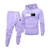 Men's Printed Hooded Sweatshirt And Sweatpants Casual Sports Suit