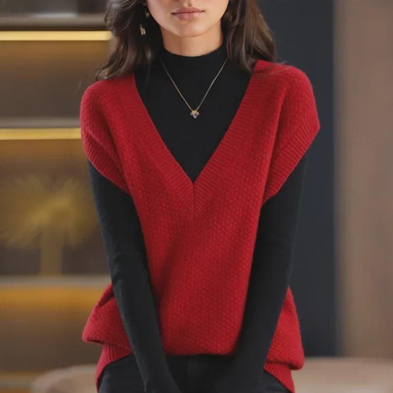 Chaleco de Punto Suave y Ceroso para Mujer - Primavera 2023 Chaleco Jersey Cuello en V para Primavera y Otoño