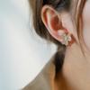Luxury 3D Clover Stud Earrings With Full Micro Pave Cubic Zirconia Post Gold Tone Options