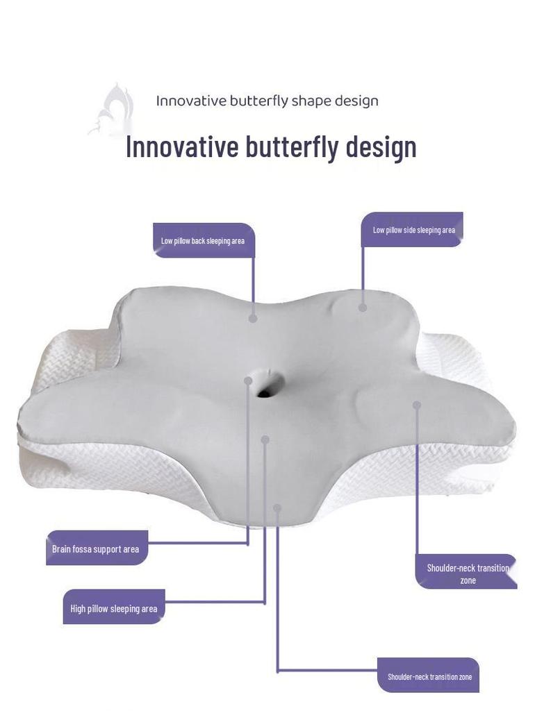 Ergonomic Memory Foam Butterfly Cervical Pillow for Side Sleepers