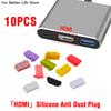 10pcs/Set Soft Silicone Anti Dust Plug Universal Dustproof USB Female Jack Port HDMI-Compatible Interface Cover For Laptop PC