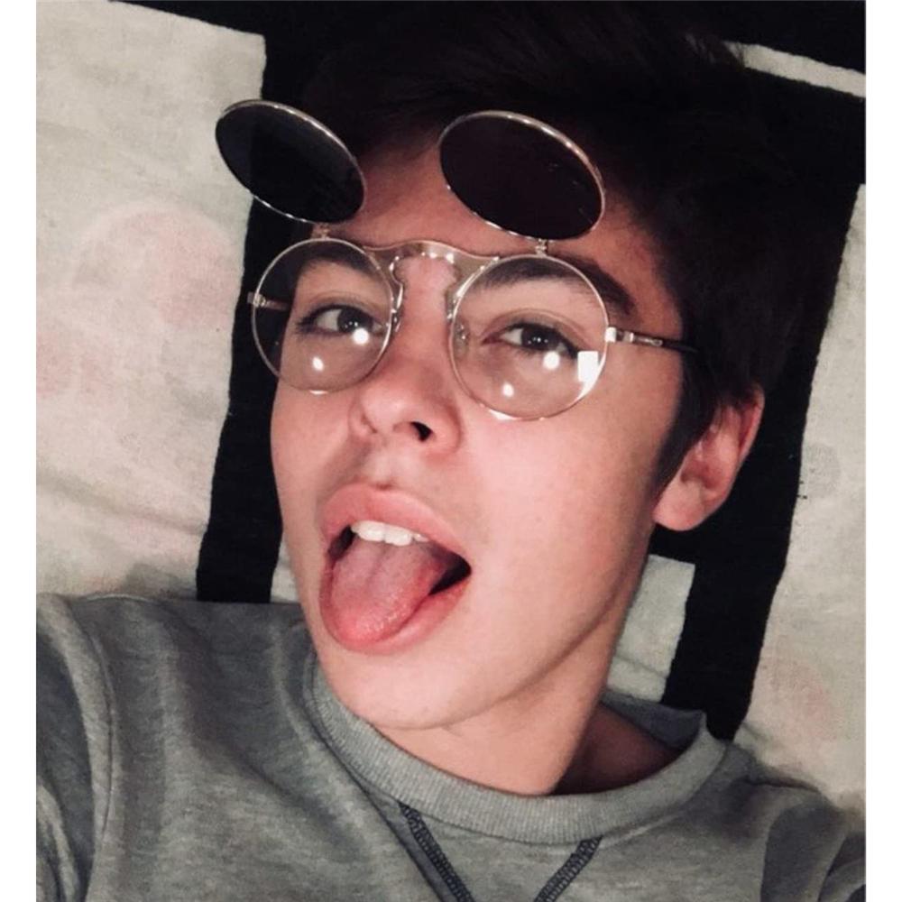 Круглые очки в стиле ретро 90-х в стиле стимпанк с откидной оправой — фото 6