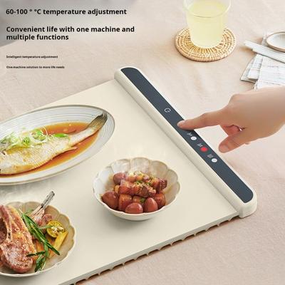 Mata do podgrzewania żywności, silikonowa elektryczna taca grzewcza z 3 poziomami temperatury, szybkie nagrzewanie, krawędzie zapobiegające poparzeniom, składane płyty grzewcze w formie bufetu, podkładka grzewcza