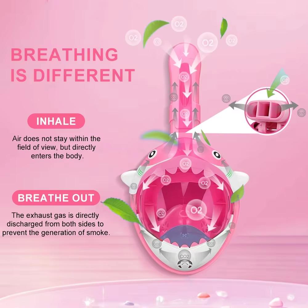Kids Cartoon Full Face Snorkeling Mask Anti Fog Swimming Diving Mask Children Underwater Scuba Snorkel Set Equipment For Boys Gi