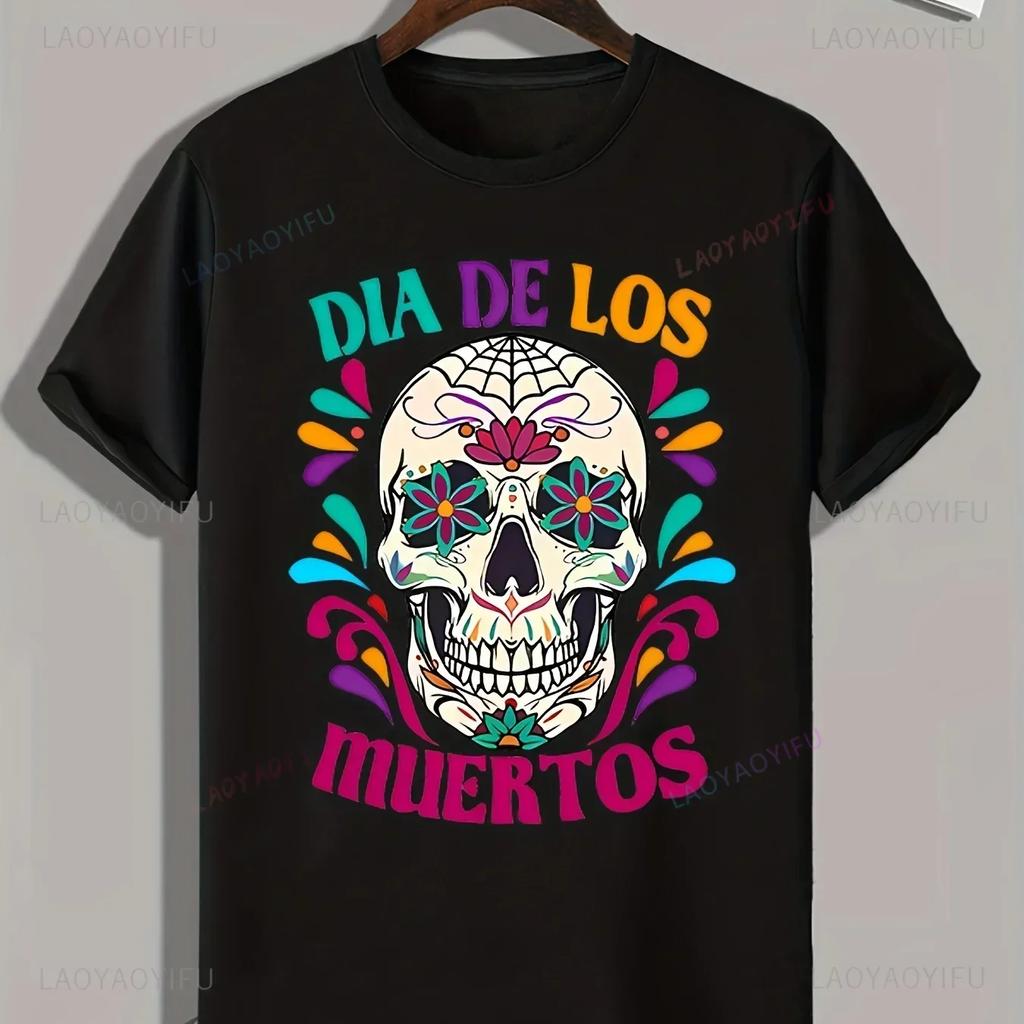 Mexický Den mrtvých ''DÍA DE LOS MUERTOS'' Tištěné tričko Pánské grafické tričko Ležérní pohodlná trička na léto Dámské oblečení