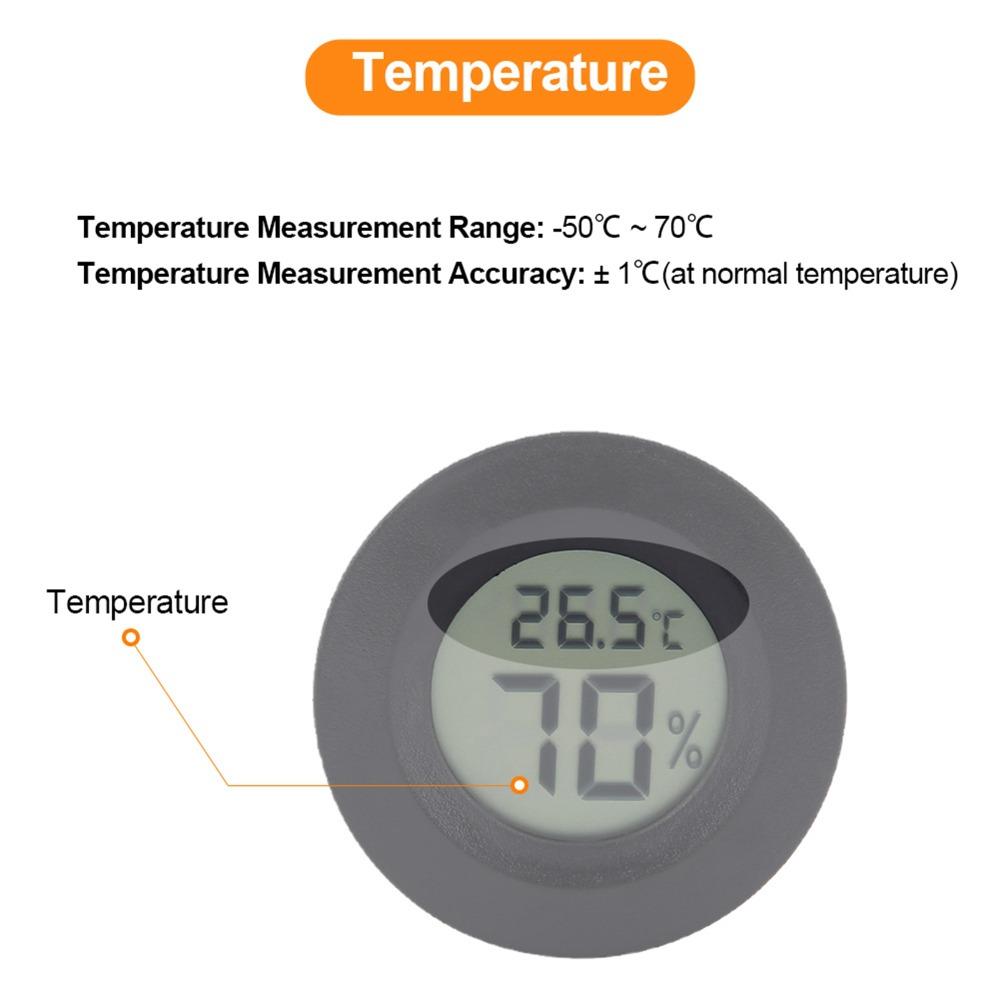 Mini Round Shape LCD Humidity Meter LCD Display Digital Readout Electronic Thermometer Circular Embedded Small Electronic