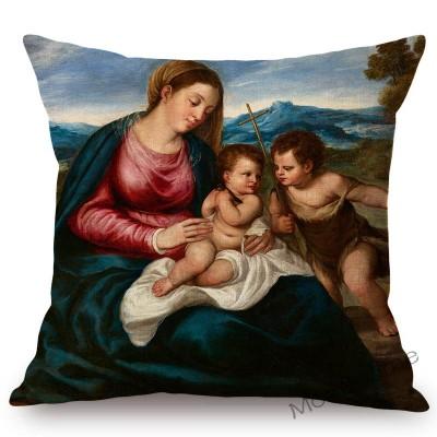 Neoclassic Italian Renaissance Titian Christian Bible Theme Painting Venus Home Decor Sofa Pillow Case Vintage Art Cushion Cover