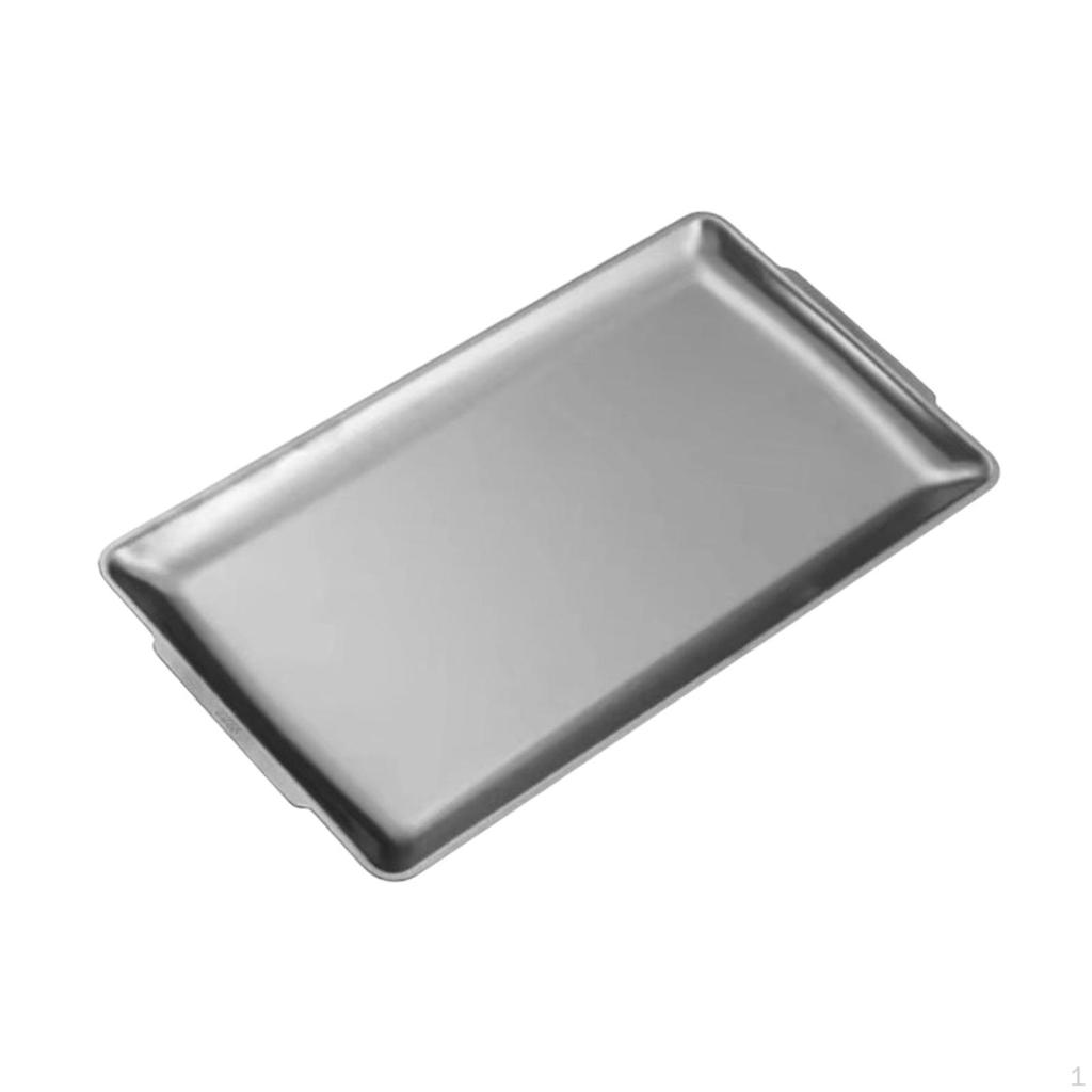 Organizer Tray for Serving, Rectangle Plate in Stainless Steel Commercial Use