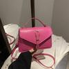 Personality trend women's bag new fashion portable messenger bag solid color shoulder small square bag