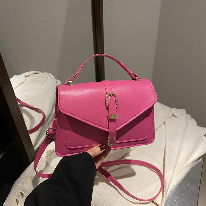 Personality Trend Women's Bag New Fashion Portable Messenger Bag Solid Color Shoulder Small Square Bag