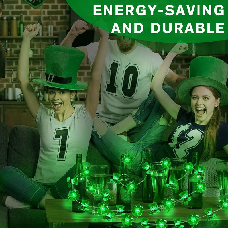 St. Patrick s Day Decoration Lights Battery Operated Patrick s Day Shamrock Lamp Battery Operated Decorative LED Fairy Lights United States