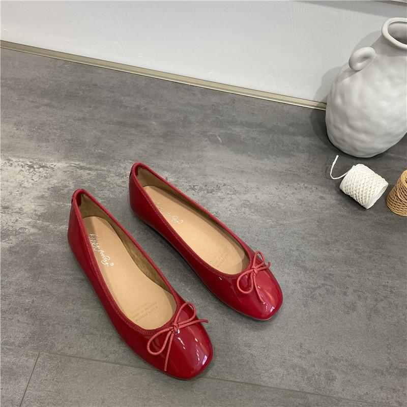 Doudou Single Shoes Women's Shoes 2025 New Summer Versatile Bow Shallow Mouth Ballet Pregnant Women Flat Shoes Ladyshoes