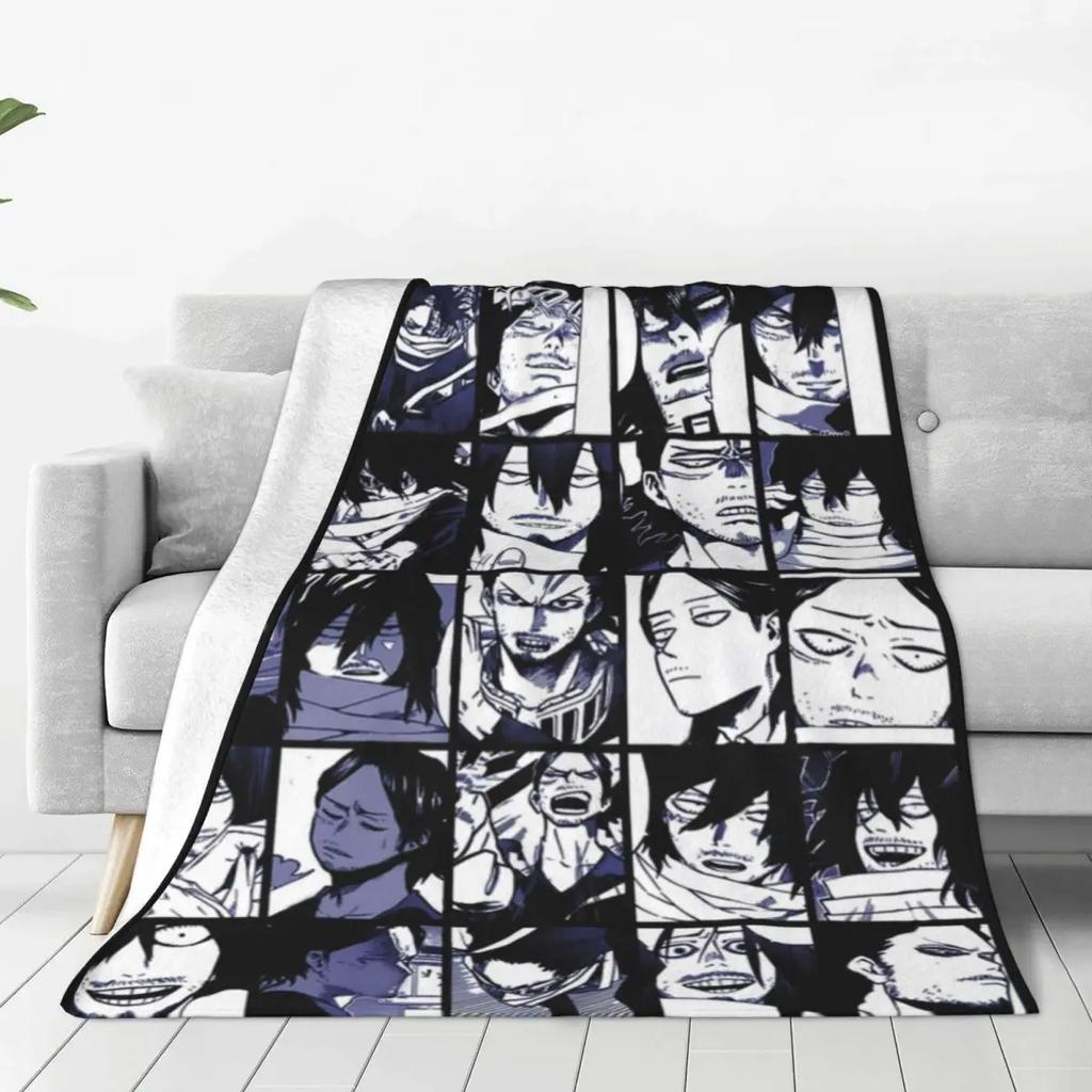 Coperta Collage Aizawa Shota in Pile My Hero Academia Coperte Calde da Viaggio per Auto Divano Divano Copriletto
