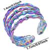 Trendy Irregular Rainbow Color Open Ring Metal Stainless Steel Rings For Women Men Accessories Hollow Finger Jewelry Anniversary