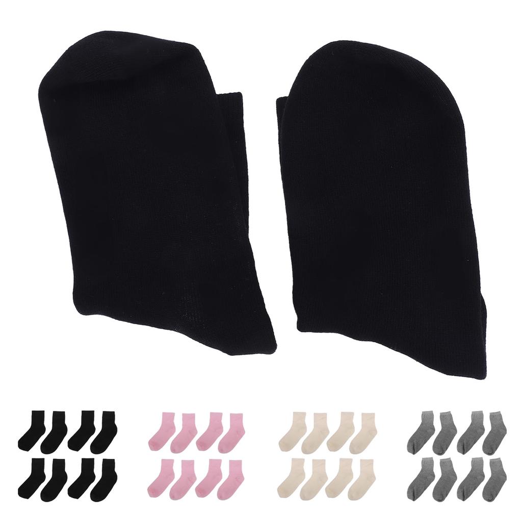 4 Pairs Gel Socks Reusable Moisturizing Socks Soft Solid Color Elastic Casual Gel Lining Socks for S