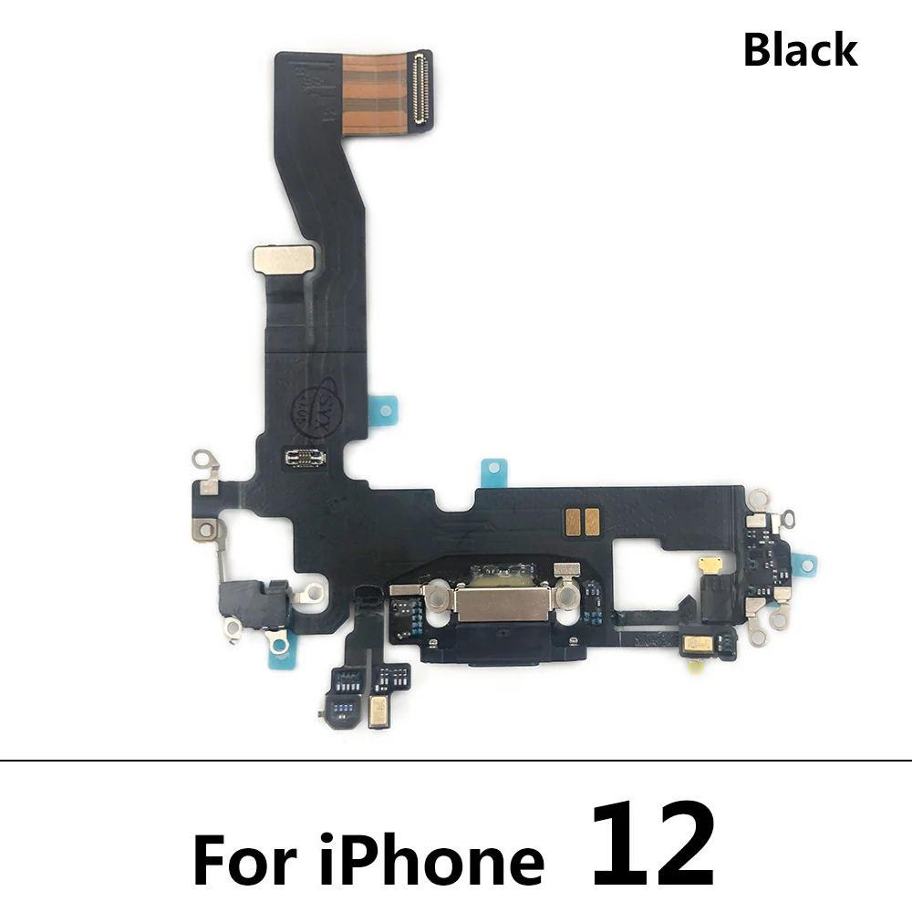 For iPhone 11 12 13 Pro Max 12 Pro USB With Micro Charging Port Charger Dock Flex Cable With IC Microphone Board Replacement