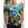 Frog Pattern 3D Printed Men's T-shirt Summer Casual Short Sleeve T-shirt Kids Daily Streetwear