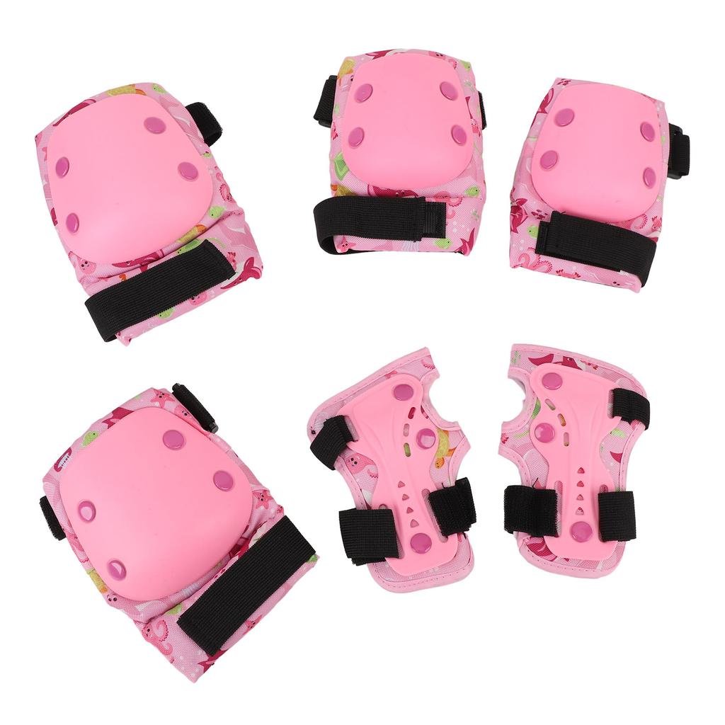 Kids Protective Gear Set Adjustable Kids Knee Elbow Pads Wrist Guards with Drawstring Bag for