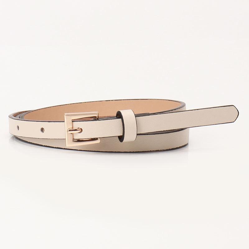 Fashion Minimalist Small Square Buckle Belt For Women With Alloy Pin Closure For Dress And Coat Accessory