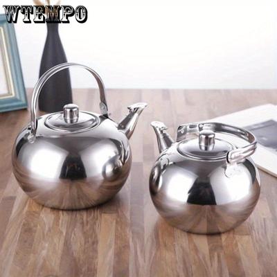 Stainless Steel Water Kettle With Heat Resistant Handle Portable Camping Coffee Pot Teapot With Filter Kitchen Outdoor Cookware