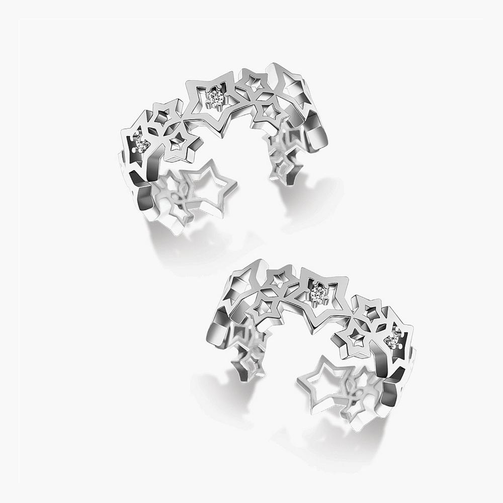 Monograph Star Clash Open Ring Mgfr0390 Rhodium Plated (White Gold)