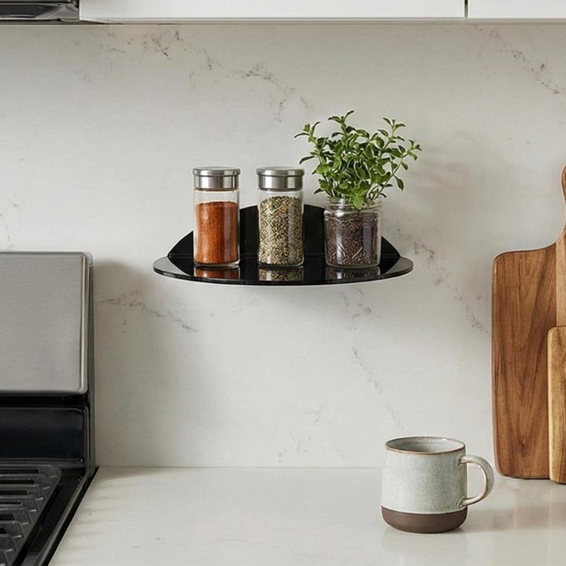 Acrylic Floating Wall Shelf Maximizes Space Utilization For Bathroom Kitchen Storage With Easy Installation