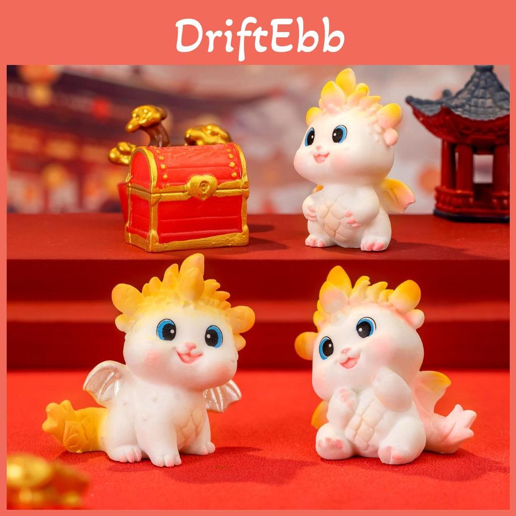 Resin Craft Small Dragon Figurine Decorative Ornament With Cute Cartoon Design
