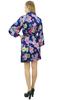 Bimba Womens Blue Floral Satin Kimono Bridesmaid Bride Getting Ready