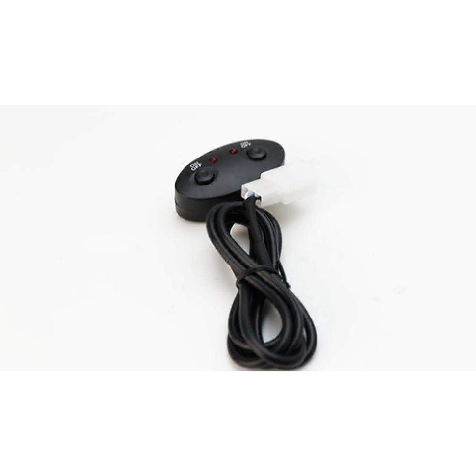 12V Push Button Dual Switch W/ LED Indicator Lights and 3-Prong Adapter/Pigtails