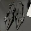 Summer New Women Fashion Sexy Party Punk Goth Pointed Toe High Heel Shoes Woman Leather Pu Footwear Buckle Strap Sandals