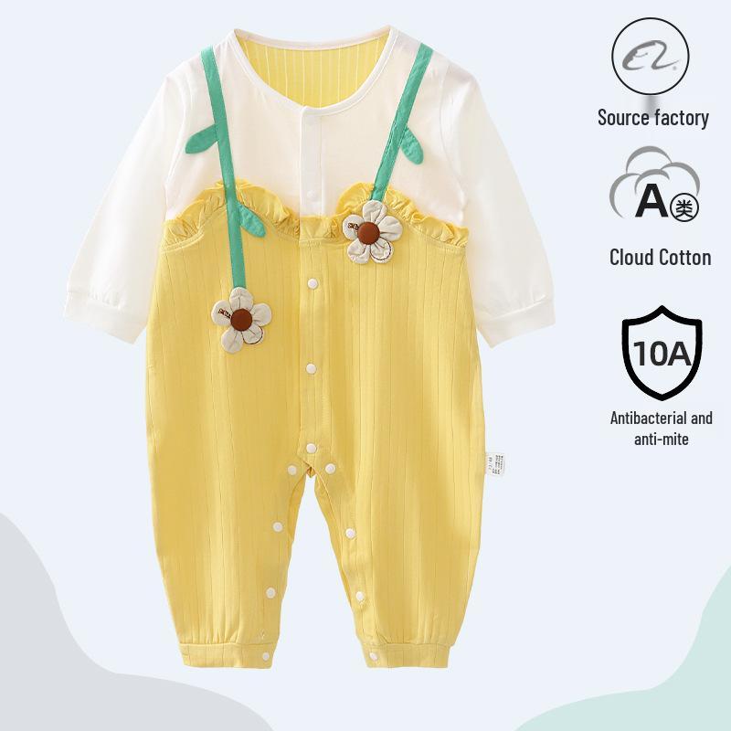 Unisex Baby Langarm Baumwoll-Strampler - Sommer Krabbel- & Hausanzug