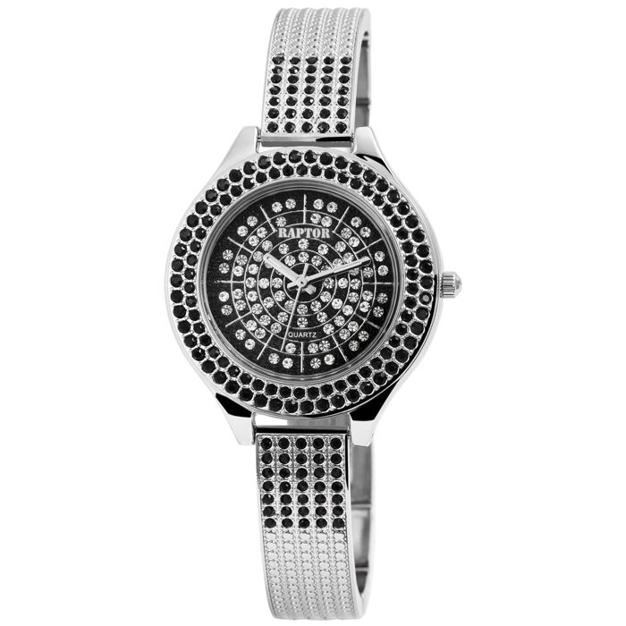Montre femme - RAPTOR - Suela - Boîtier 35 mm - Bracelet métal argenté - Étanchéité 3 ATM