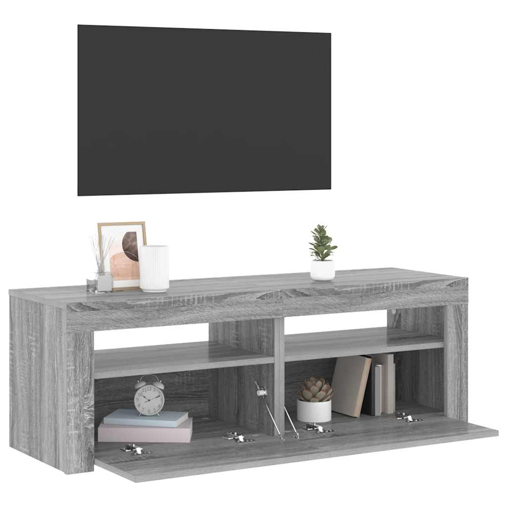 Vidaxl Szafka Pod Tv Z Led, Szary Dąb Sonoma, 120X35X40 Cm