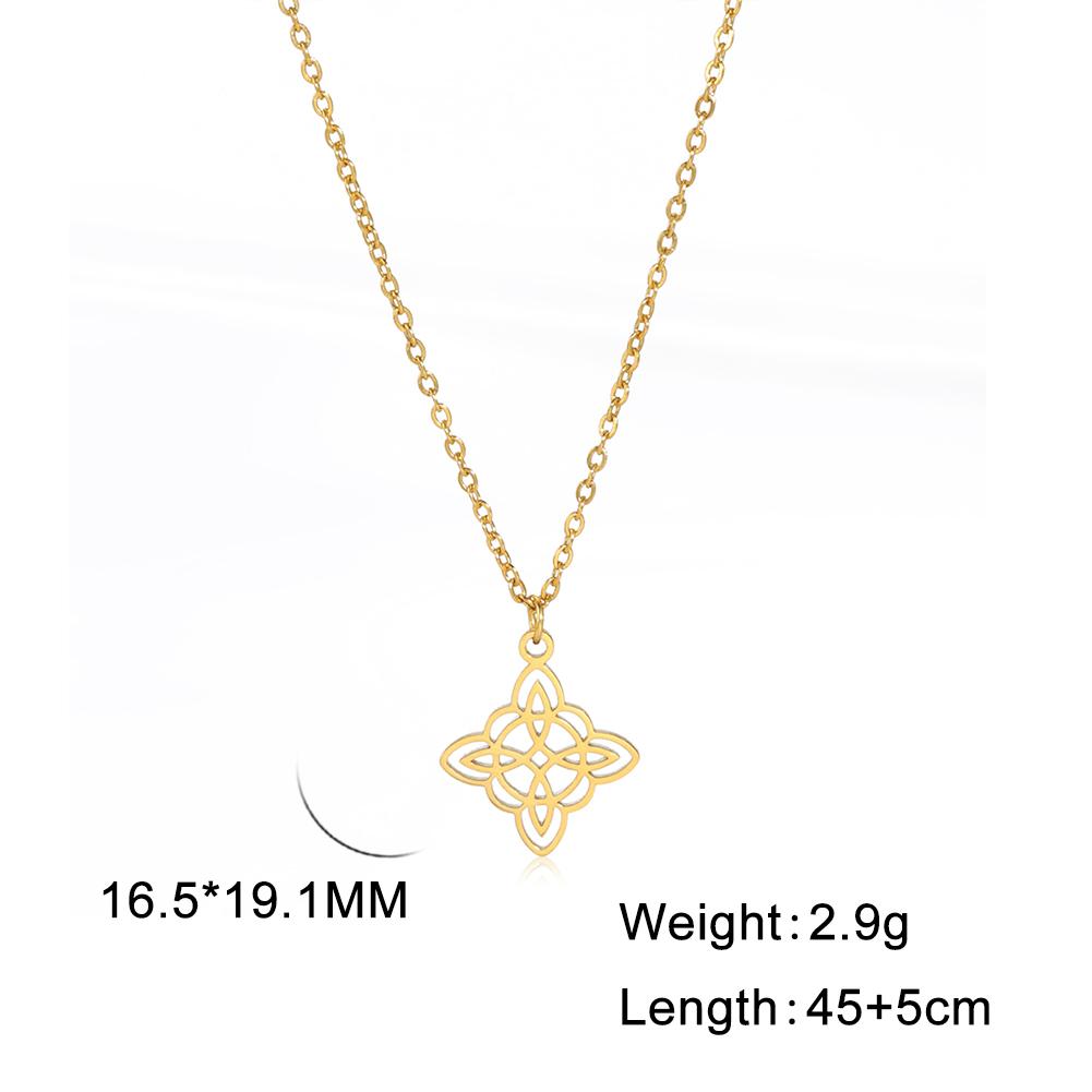 Teamer Stainless Steel Irish Witch Knot Celtics Knot Pendant Necklace Women Men Snake Chain Necklace Amulet Jewelry Wholesale
