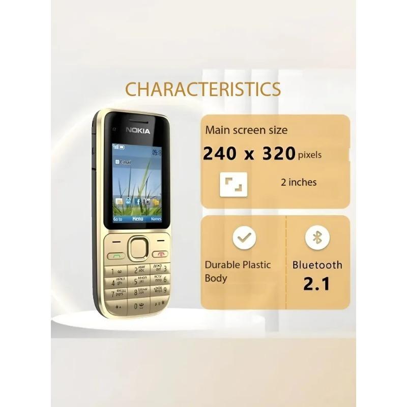 Nokia Global Version C2-01 WCDMA 3G Phones Support Bluetooth Memory Card Key Phones Gifts for Elders