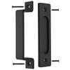 Dual-Sided Black Surface-Mounted Sliding Barn Door Handle