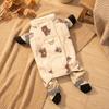 Warm Winter Pet Full-Body Coverall Dogs Cats Anti-Dust Fleece Outfit With Leash Hole