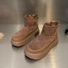 Thick-soled heightening snow boots women's winter velvet thickened warm non-slip short cotton boots wool lining