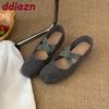 Fashion Female Elastic Band Ballet Flats Shoes For Women Fashion Shallow Ladies Mary Janes Shoes With Height Increasing Footwear